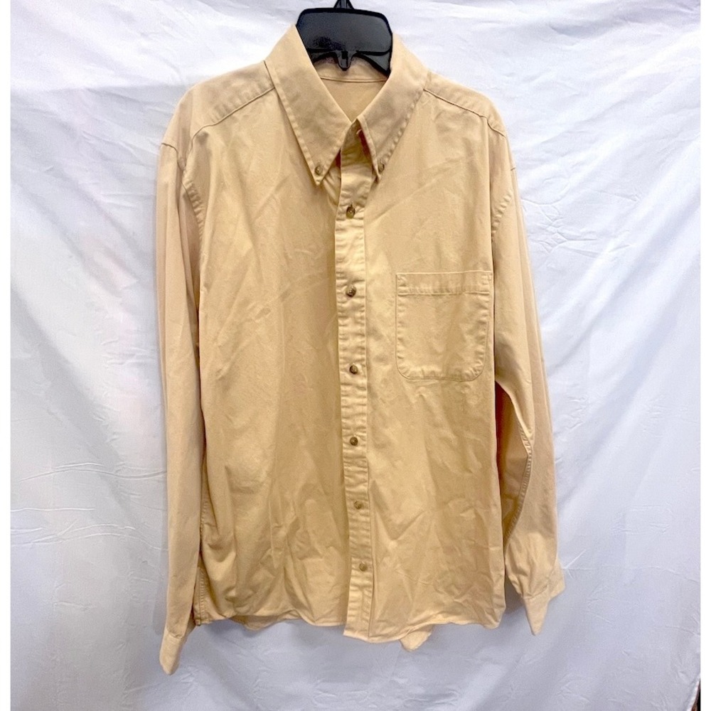 Eddie Bauer Yellow Long Sleeve Button Down Dress Shirt M